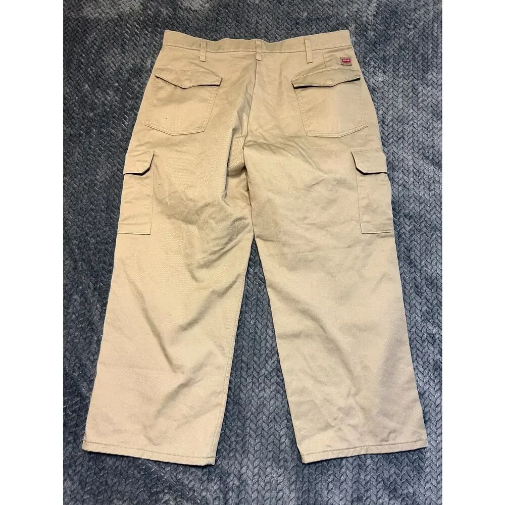 Red Kap Cargo Pants Mens 30 Beige Cotton Utility Pockets Comfort Mid Rise Preppy